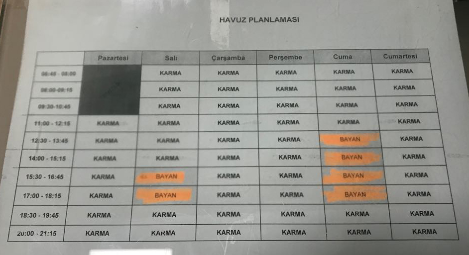Gazi Spor Merkezi Havuz  Günleri